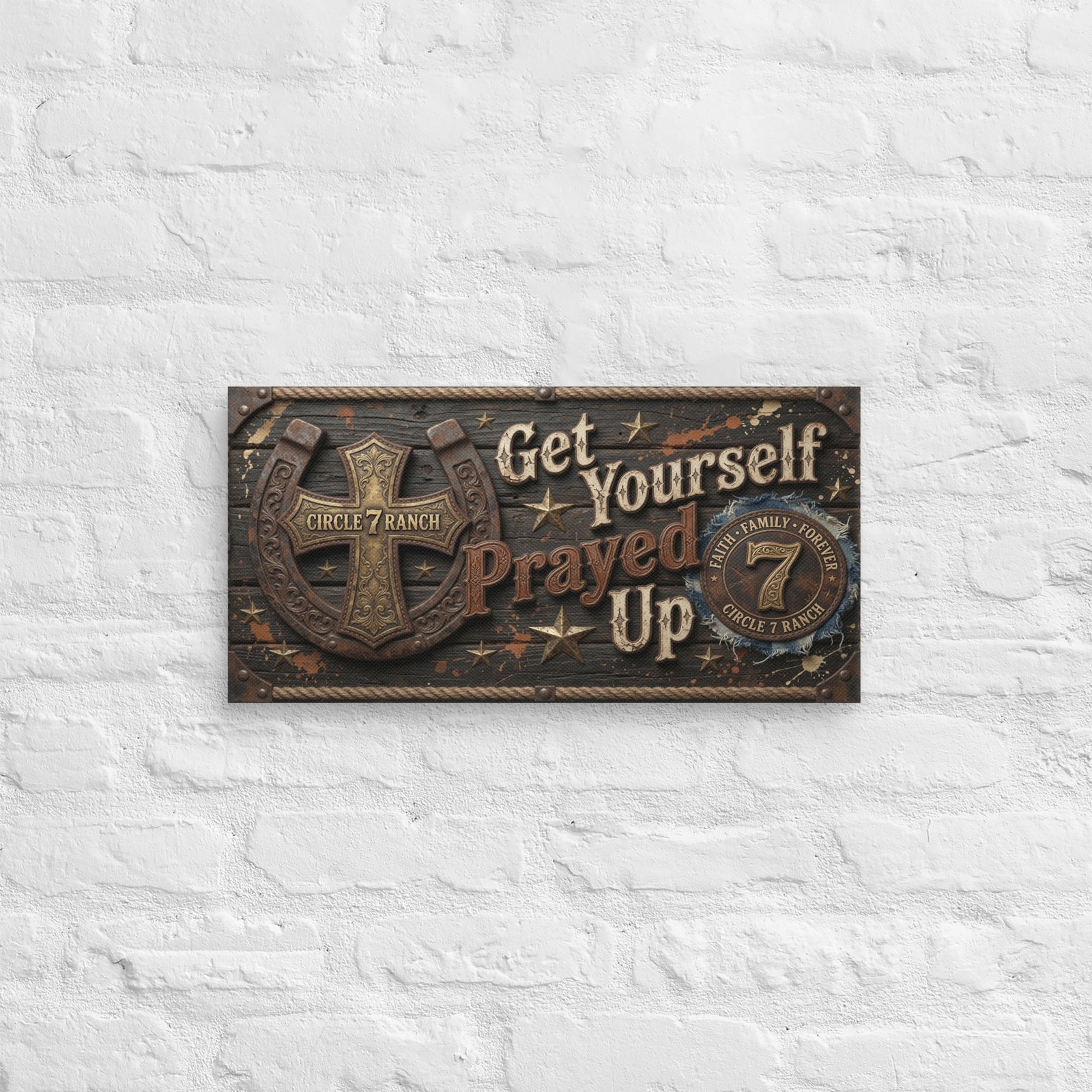 Prayed Up Cowboy Canvas