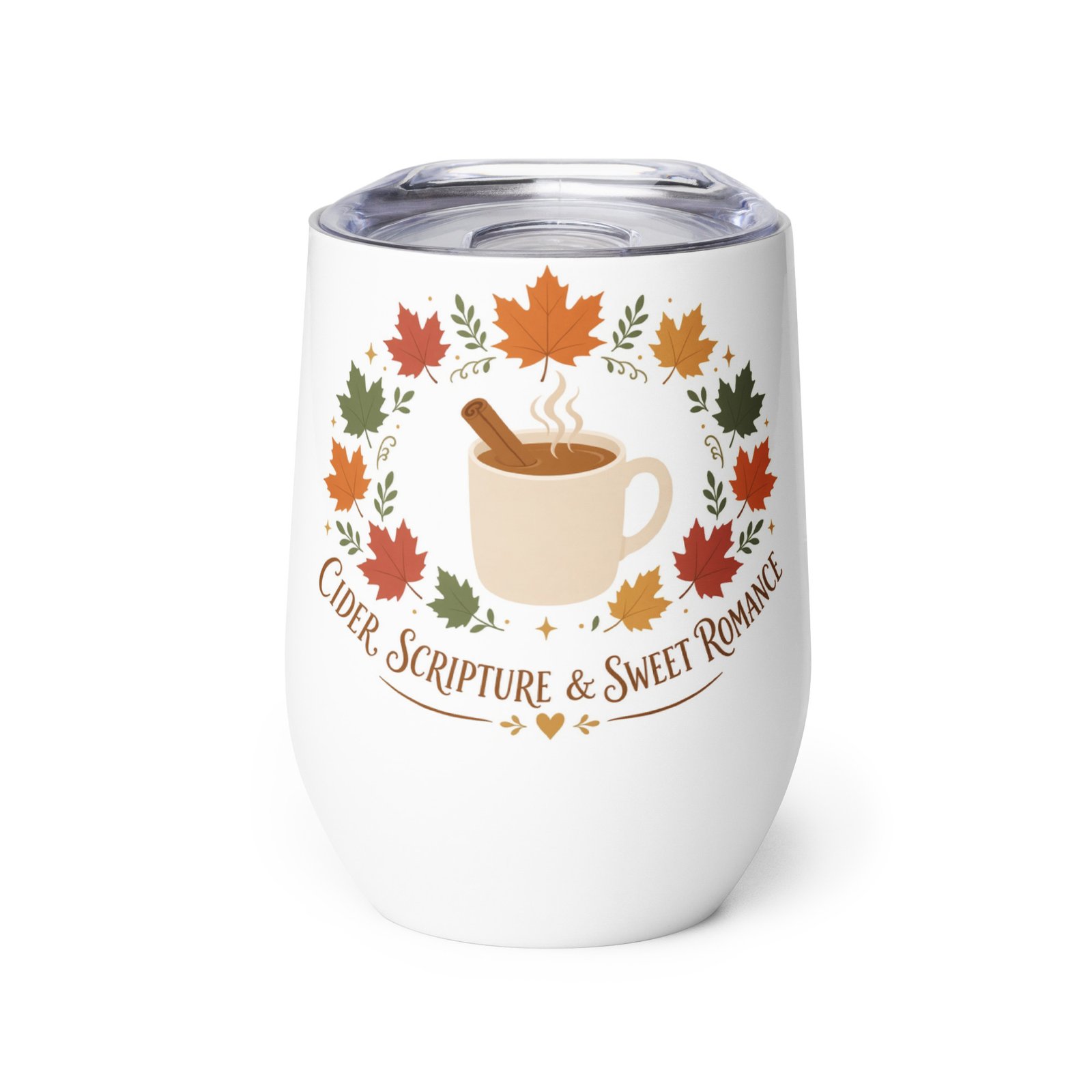 Cider, Scripture, Romance Wine tumbler