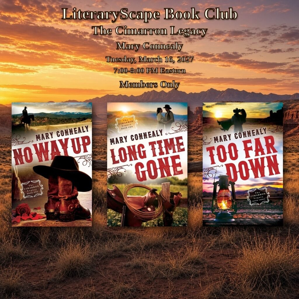 LiteraryScape Book Club: The Cimarron Legacy by Mary Connealy, Tuesday, March 16, 2027, 7:00-8:00 PM Eastern, Members Only